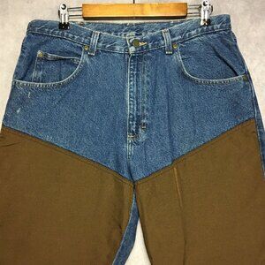 Wrangler Mens Nylon Leg Field Blue Jeans‎ size 34x30 Denim Brush Work Pants